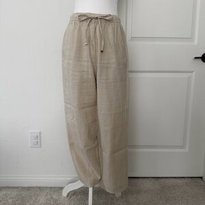 Zara Women’s Tapered Linen Blend Pants, Size M